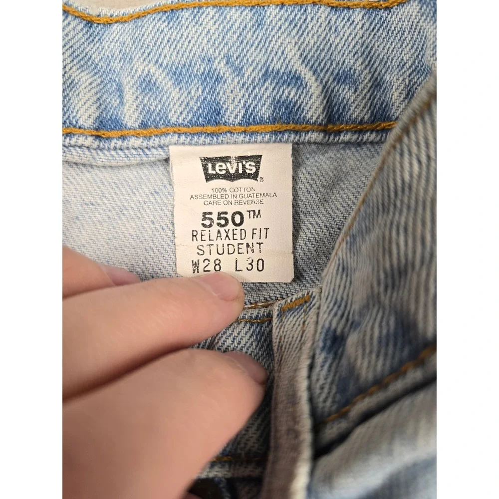 Vintage Levi's 550 Relaxed Student Jeans 28x30 Fit 26x29 Denim Orange Tab 1996